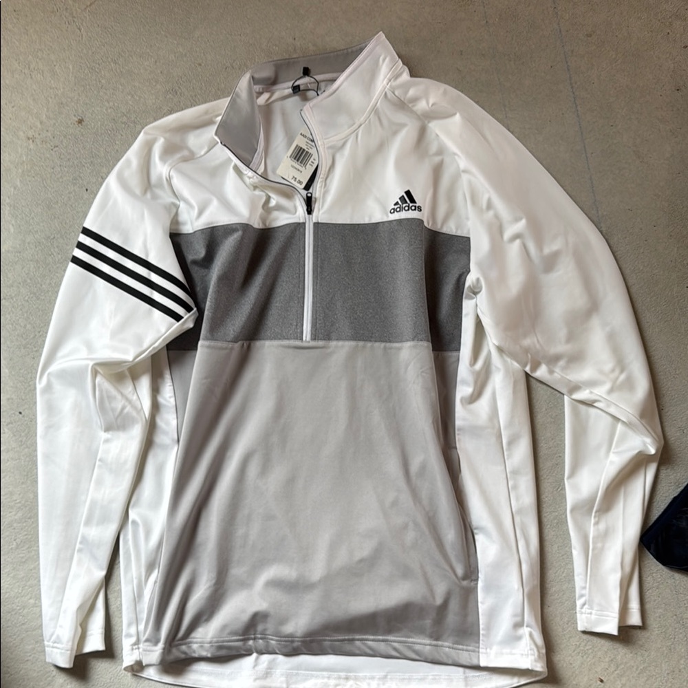 Adidas Men's White and Gray Jacket